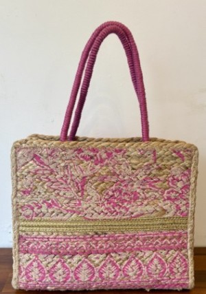 ピンクとゴールドの夏のジュートBAG♪