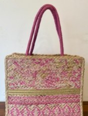 ピンクとゴールドの夏のジュートBAG♪