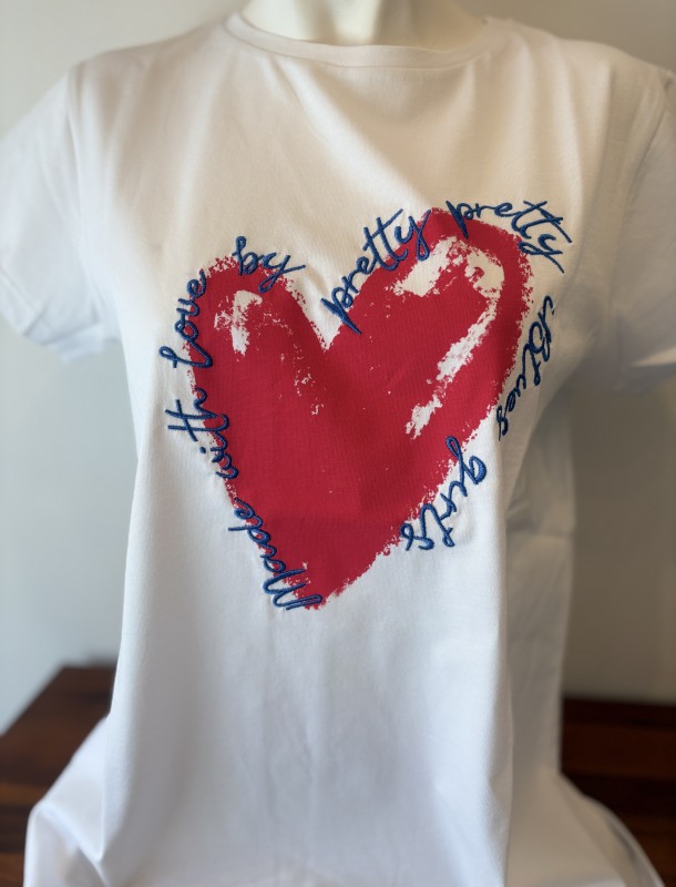 夏に映えるハート柄Tシャツ♪(IBLUES)