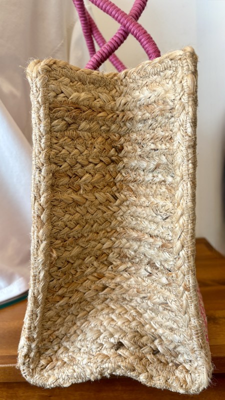 ピンクとゴールドの夏のジュートBAG♪